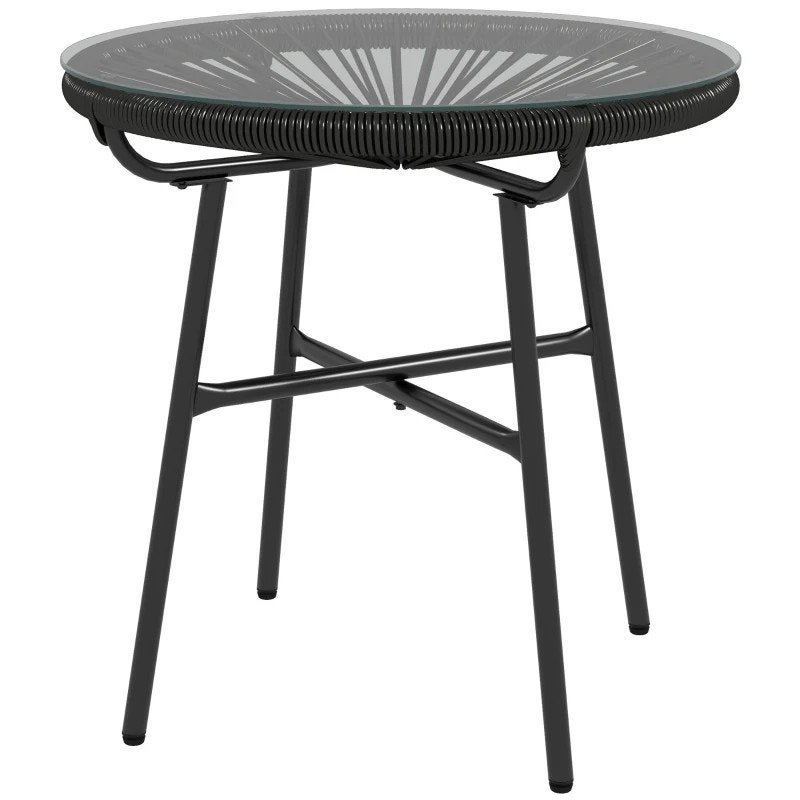 Stijlvolle ronde bijzettafel met gehard glas, Ophalen of Verzenden