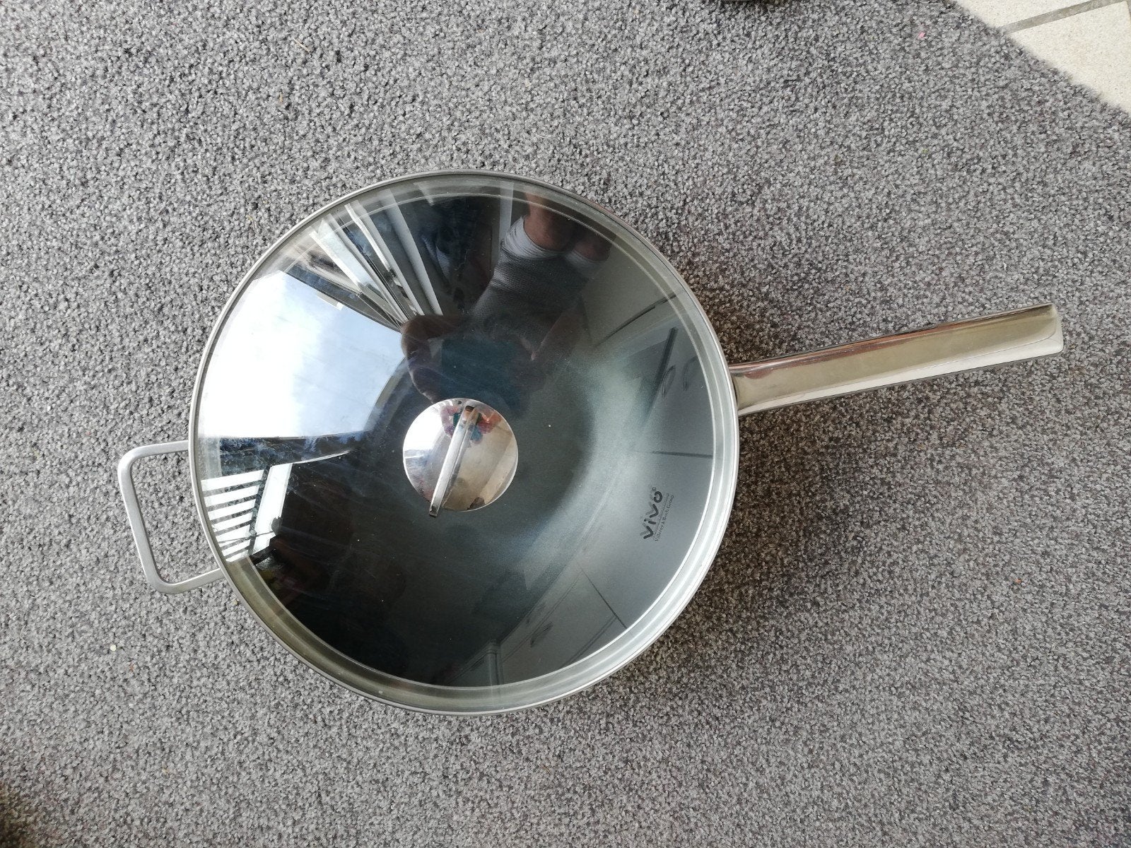 Villeroy en Boch Vivo wok/hapjespan met glazen deksel, Ophalen, Zo goed als nieuw, Rvs, Overige merken