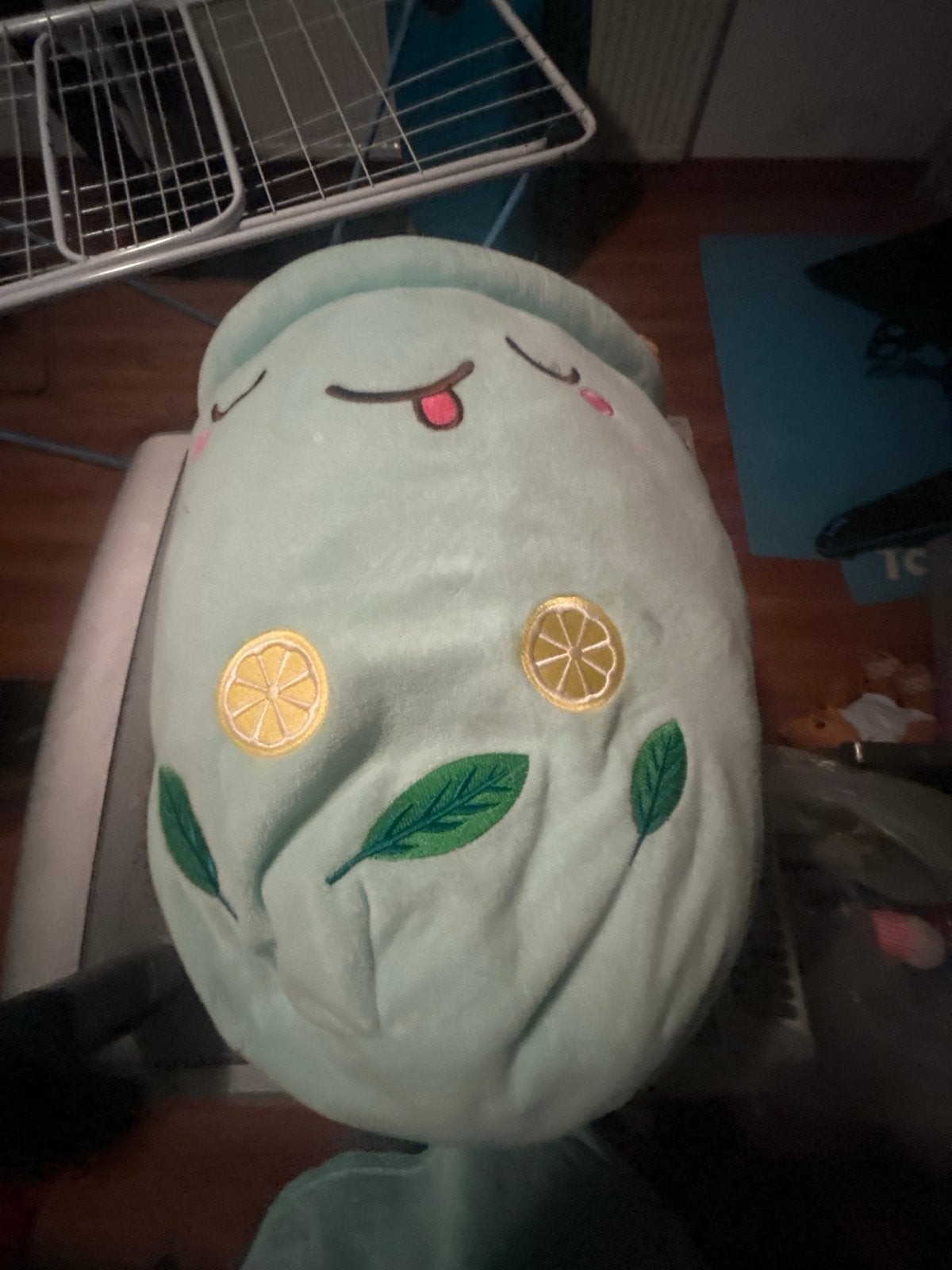 Squishmallow Kussen Citroen Munt Lichtblauw, Overige typen, Blauw, Ophalen of Verzenden, Zo goed als nieuw