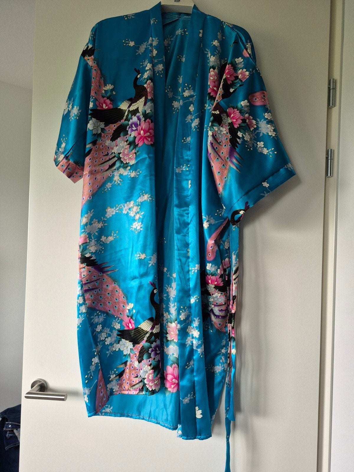 Kimono met prachtige pauwprint - Zo goed als nieuw, Onbekend, Ophalen of Verzenden, Nieuw