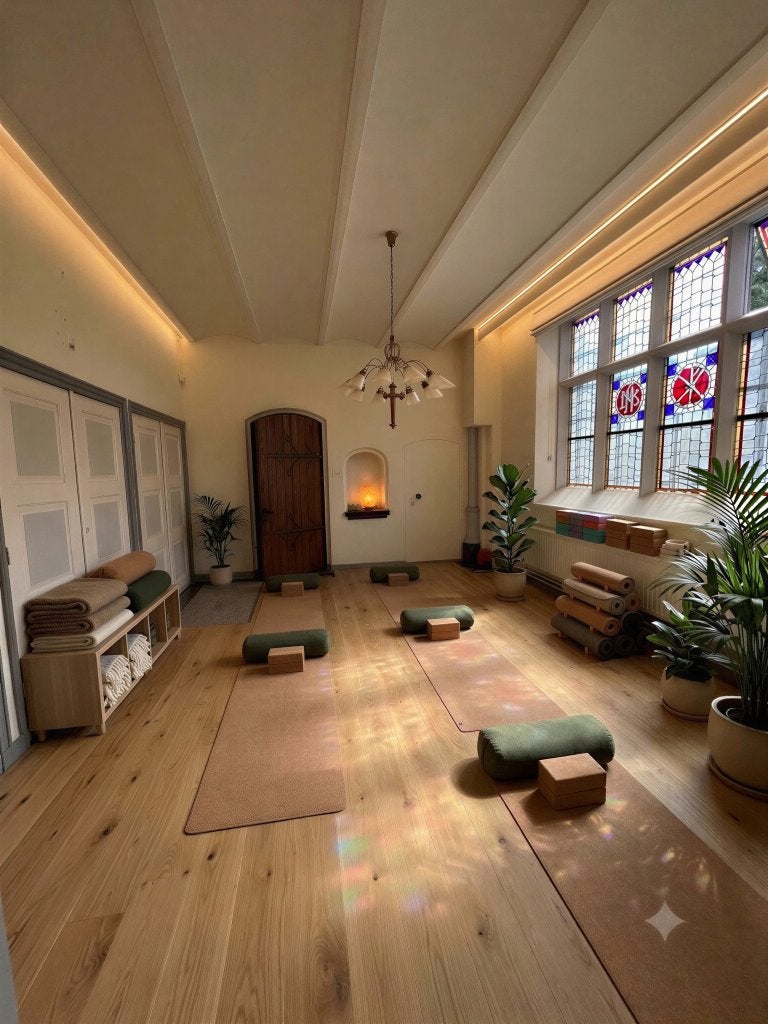 Sfeervolle yoga-/pilatesruimte te huur 50 m² in kerk Arnhem, 50 m², Huur, Bedrijfsruimte