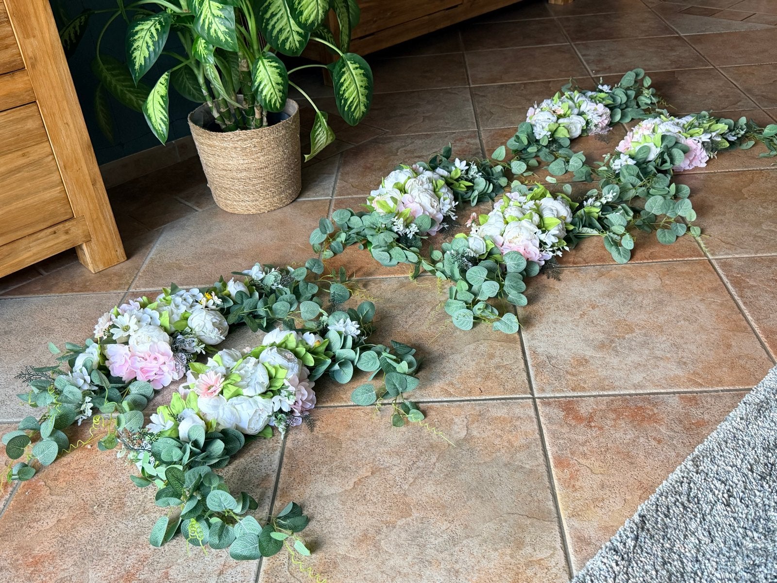 6 x Kunstbloemen guirlande voor bruiloft, jubileum, feestje, Ophalen of Verzenden, Nieuw