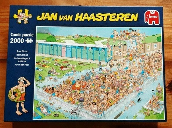 Jan van Haasteren puzzel, Bomvol bad, 2000 stukjes, Hobby en Vrije tijd, Denksport en Puzzels, Ophalen of Verzenden, Meer dan 1500 stukjes