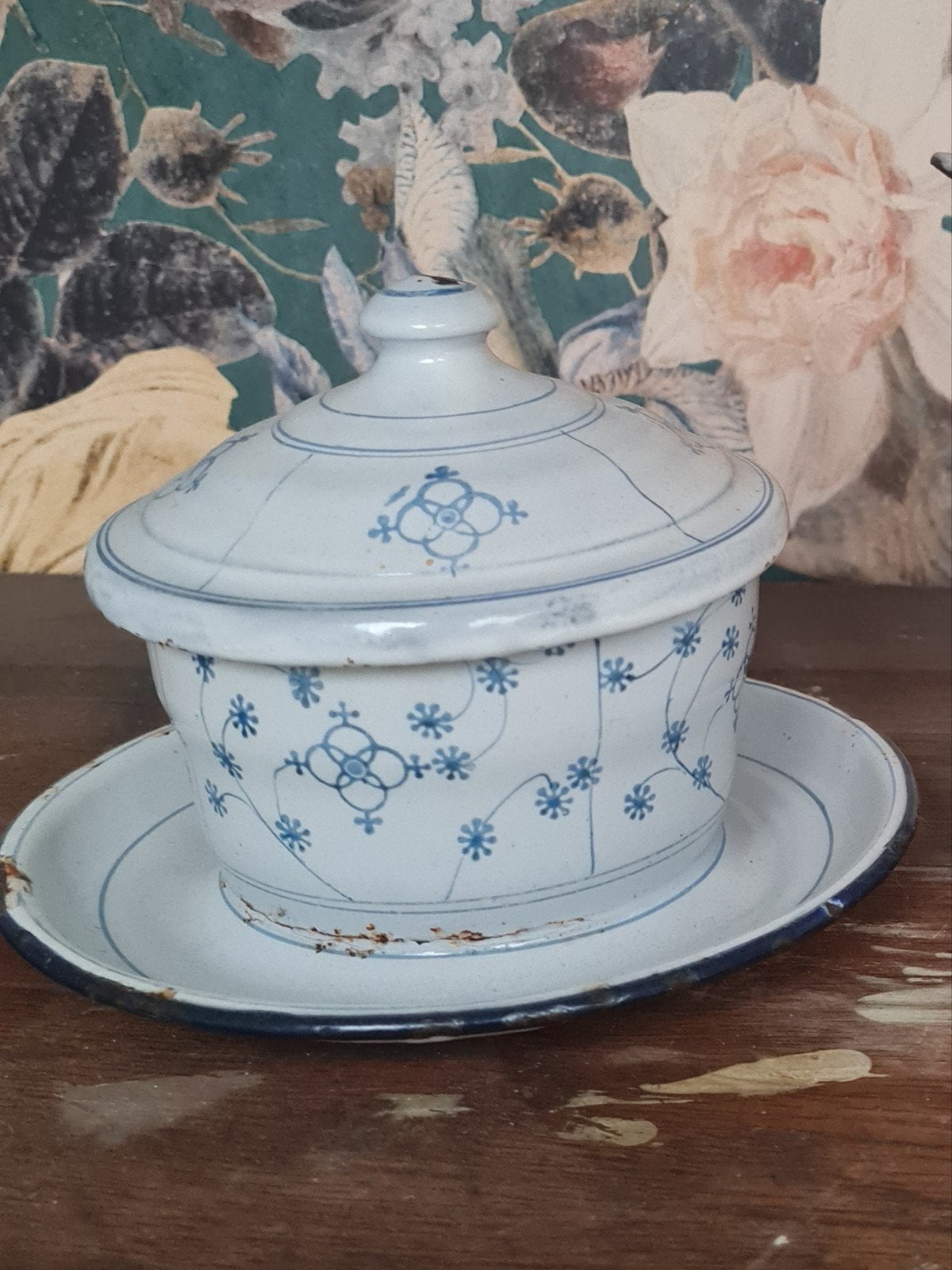 emaille botervloot, Ophalen of Verzenden