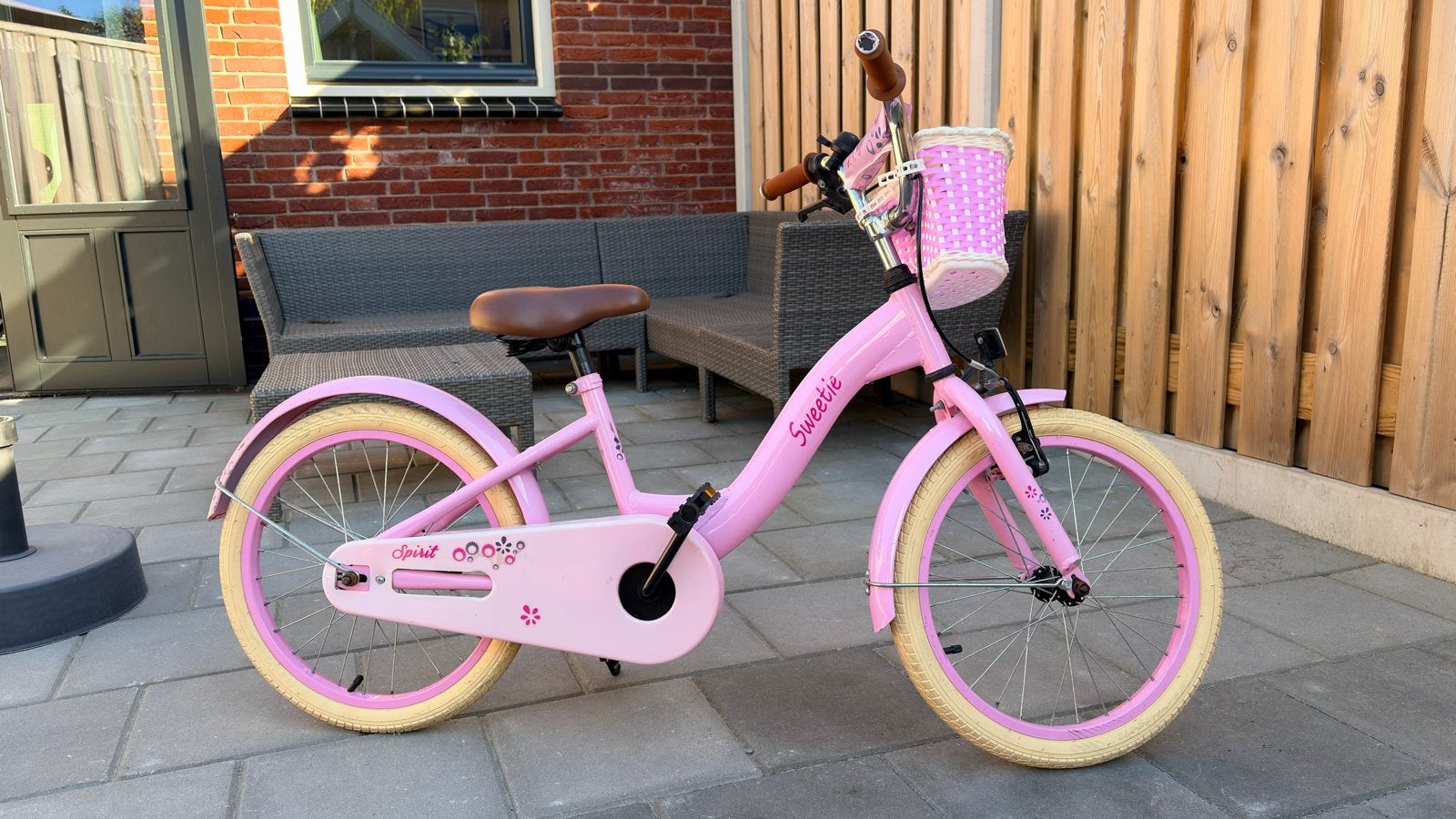 Sweetie Spirit 18 inch meisjesfiets roze - Zo goed als nieuw, Ophalen, Zo goed als nieuw, 16 tot 20 inch