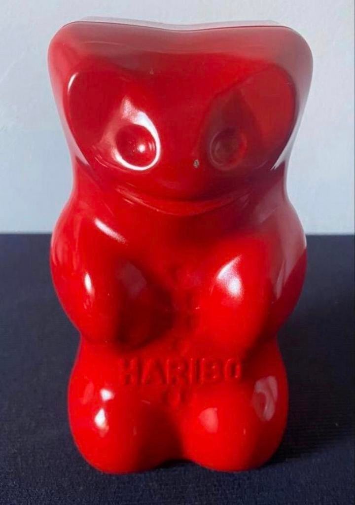 Tweedelig rood Haribo Snoepdoos in vorm van een gummibeer., Verzamelen, Ophalen of Verzenden, Zo goed als nieuw, Overige, Overige merken