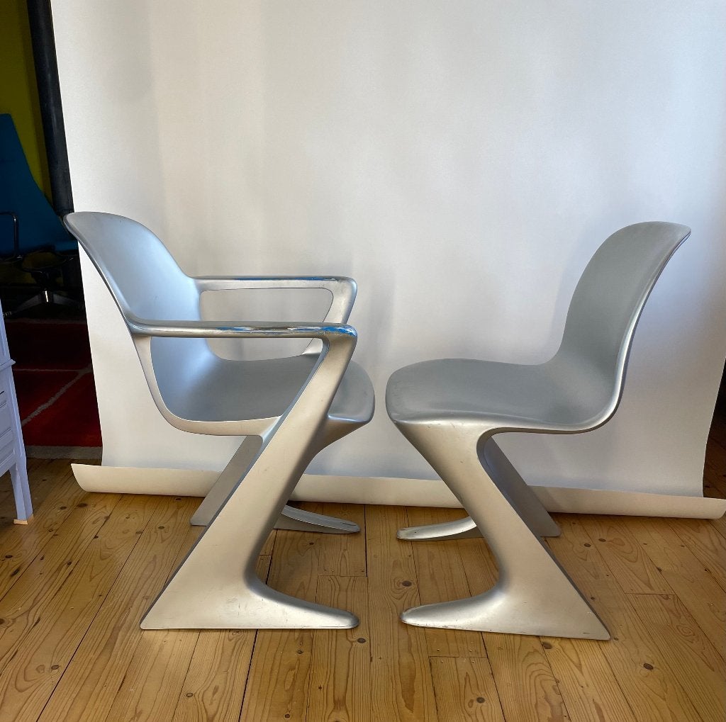 7x Ernst Moeckl Kangaroo Z Chairs voor Horn Germany 1968, Ophalen, Vijf, Zes of meer stoelen