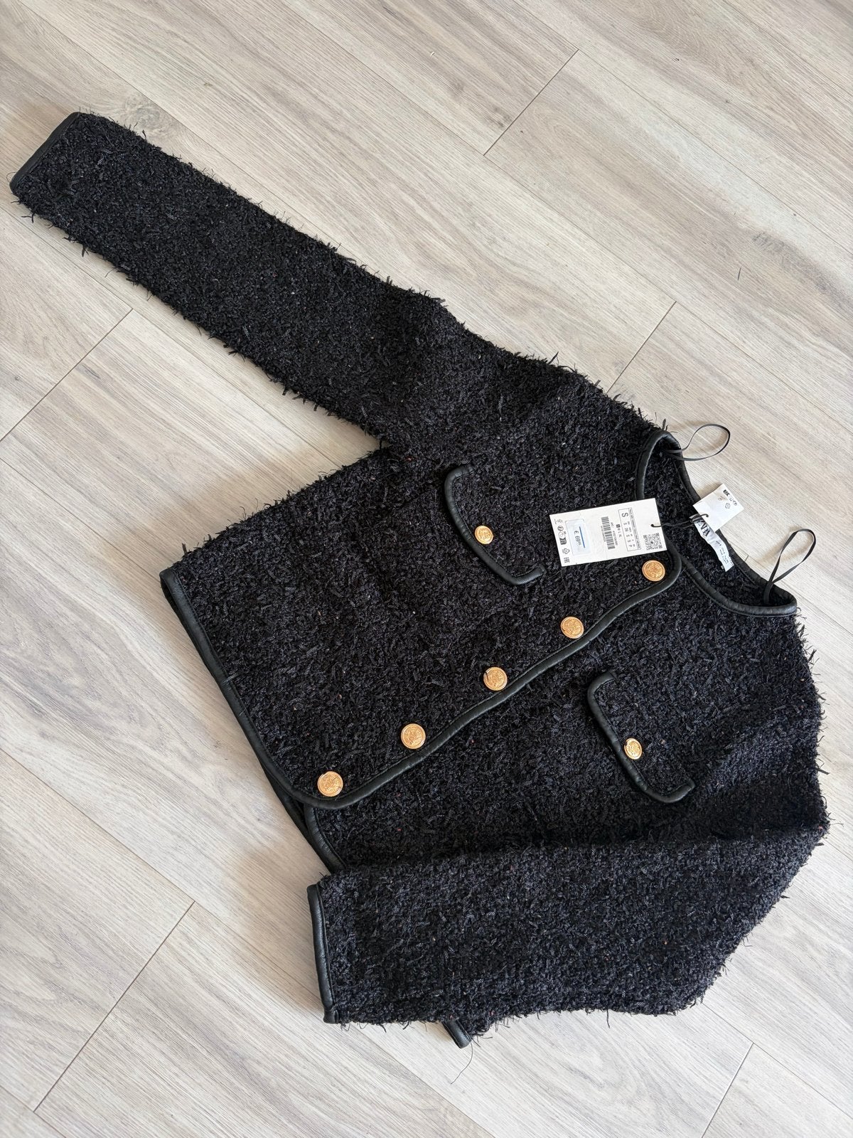 Zara Tweed Jasje Maat S - Nieuw met prijskaartje, Ophalen of Verzenden, Nieuw, Maat 36 (S), Zwart