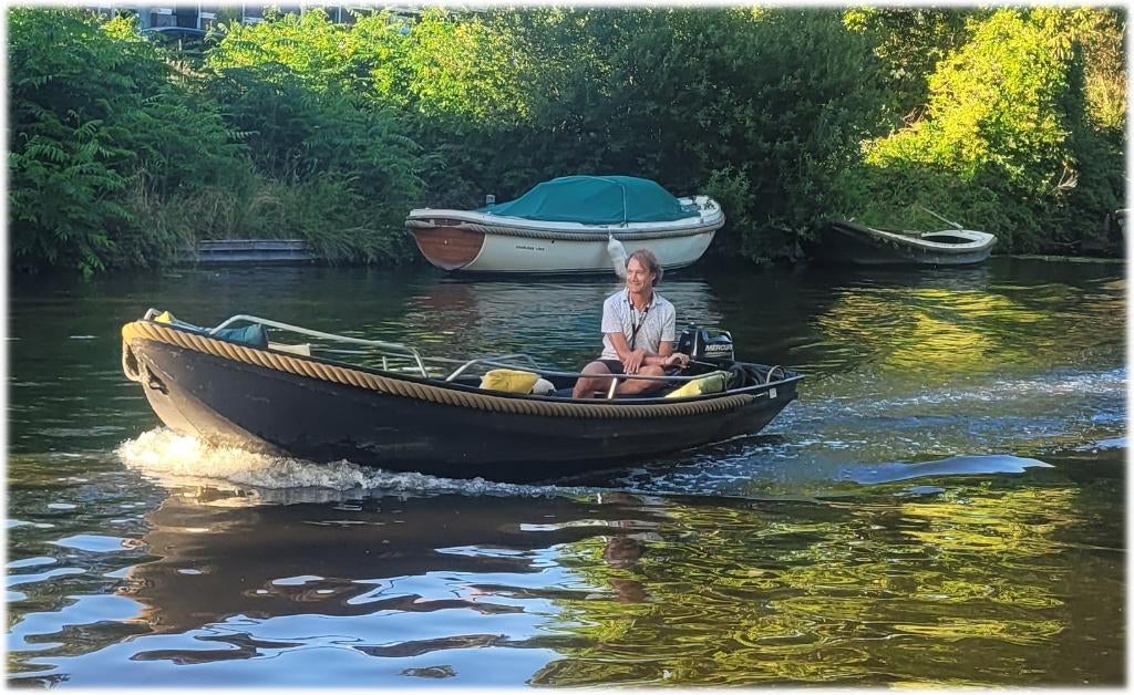 Tukker-Vlet 5m met Mercury 4-takt ligplaats Leiden, Gebruikt, Staal, Ophalen of Verzenden, Anker