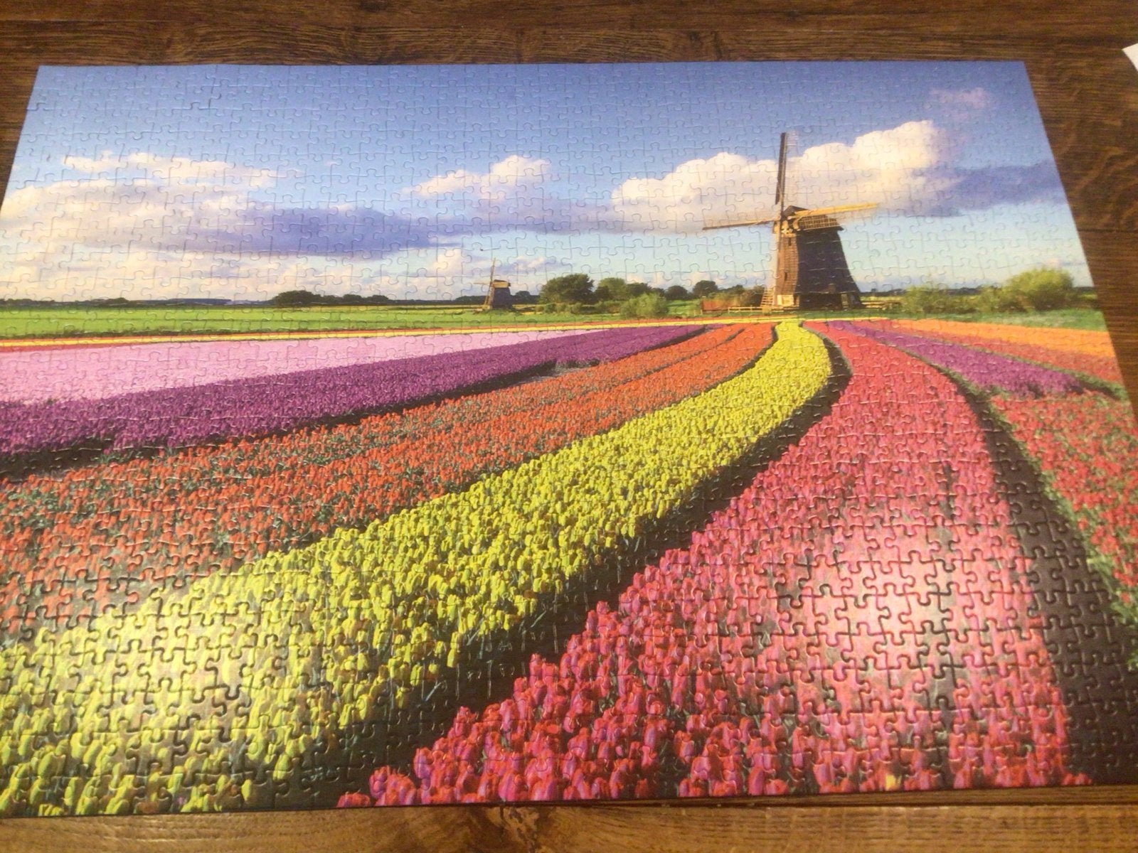 Jumbo Legpuzzel 1000 stukjes - Tulpenveld met molens, Ophalen of Verzenden, 500 t/m 1500 stukjes, Zo goed als nieuw, Legpuzzel