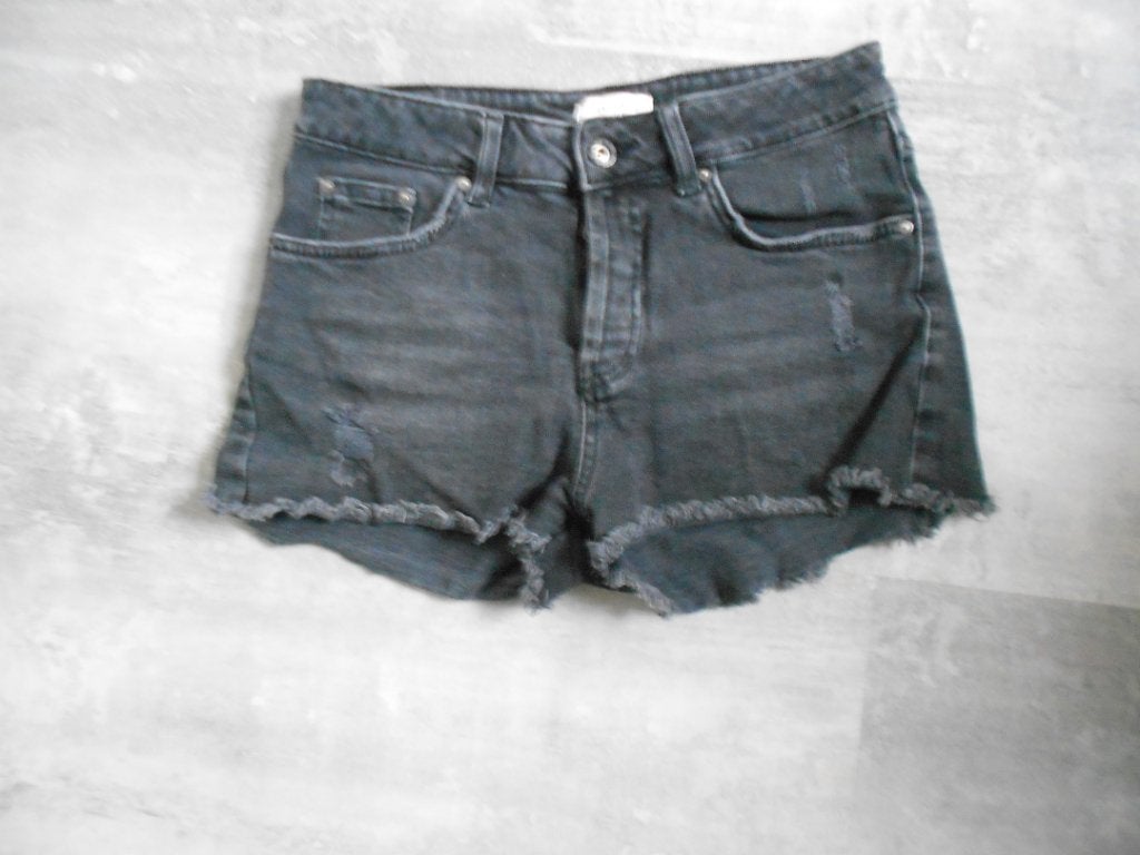 Anti Blue korte zwarte stretch jeans, maat M., Anti Blue, Verzenden, Zwart, Zo goed als nieuw