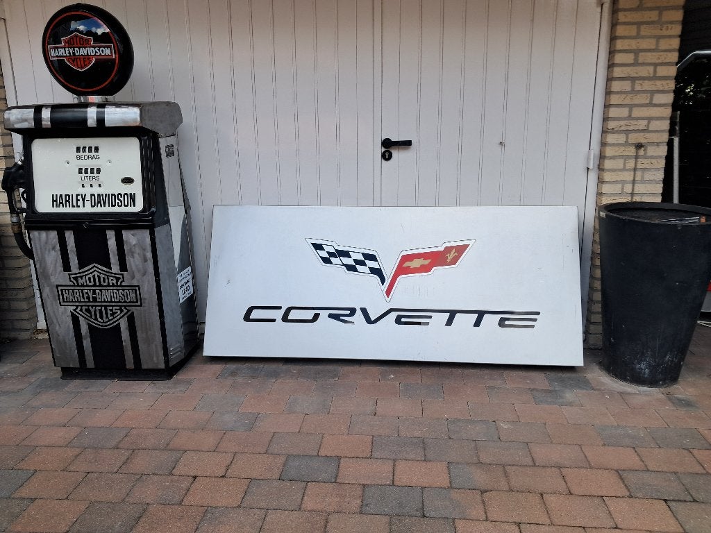 Originele Chevrolet Corvette reclame lichtbakplaat 190/80cm, Verzamelen, Merken en Reclamevoorwerpen, Ophalen, Reclamebord, Eu