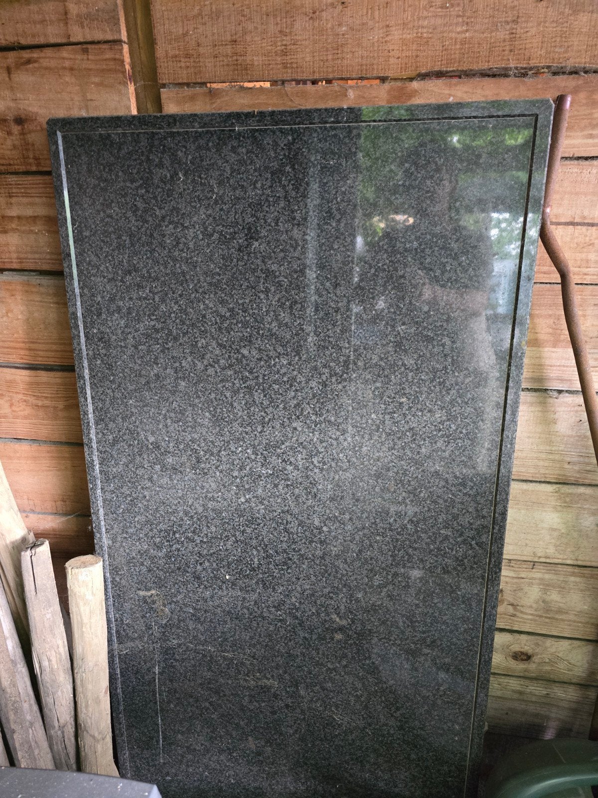 Natuurstenen aanrechtblad 123x63 zwart met glinstering, Ophalen, Zo goed als nieuw