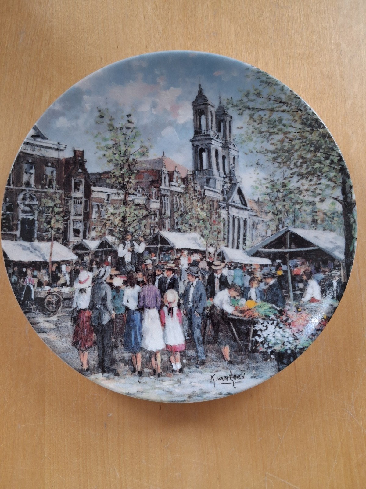 Bradex bord 'Het Amsterdamse Waterlooplein' Koos van Loon, Ophalen of Verzenden
