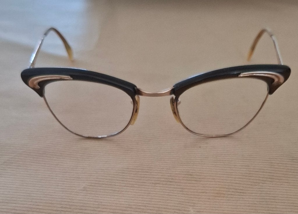 Vintage jaren 50 cat-eye bril doublé gold filled, Overige merken, Gebruikt, Overige kleuren, Onbekend