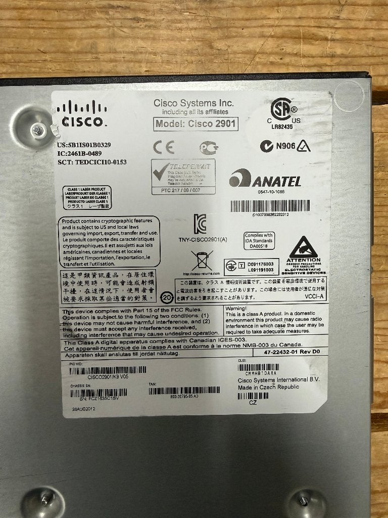 Cisco 2901 Integrated Services Router Gigabit Ethernet, Cisco, Info@cisco.nl, 33 Saronikou St, Ophalen