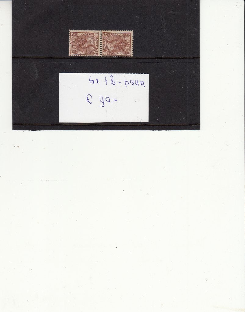 Keerdruk 61 TB Paar, Verzenden, T/m 1940, Postfris