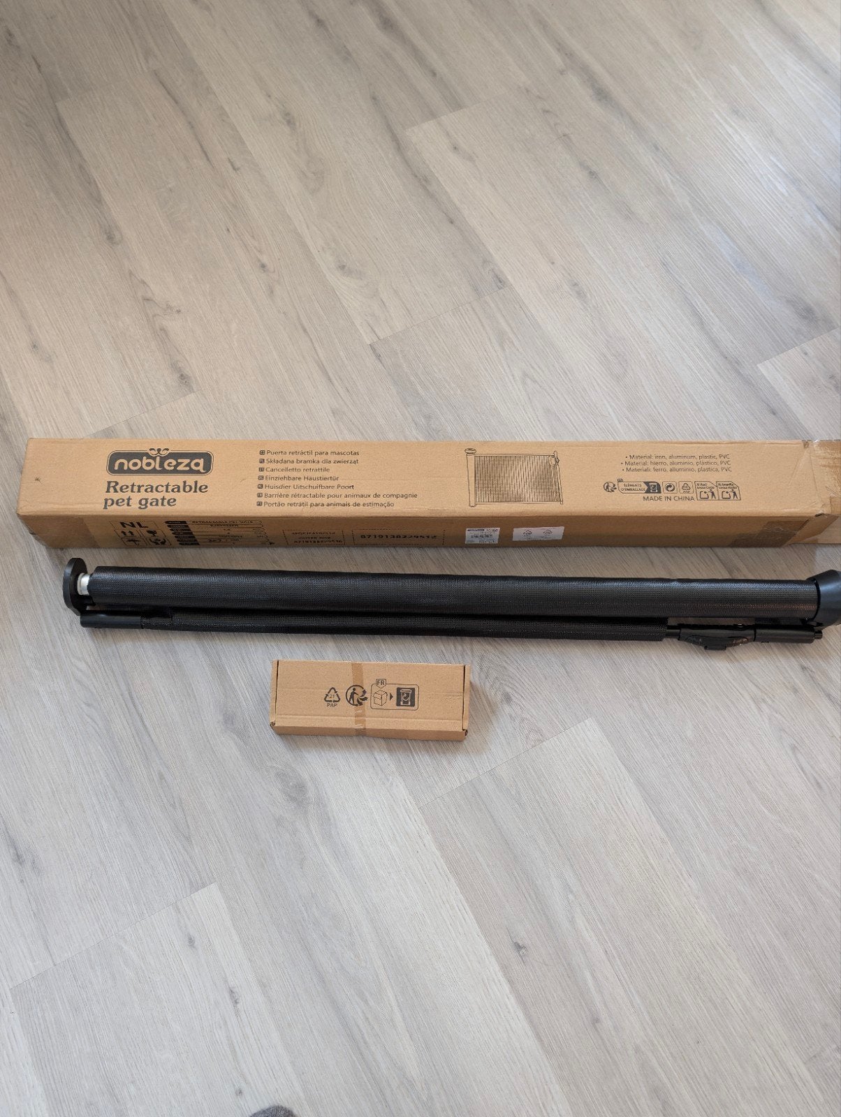 Oprolbaar hekje / Veiligheidshekje (88 cm hoog) nieuw, Overige materialen, Nieuw, Oprolhekje, Ophalen of Verzenden