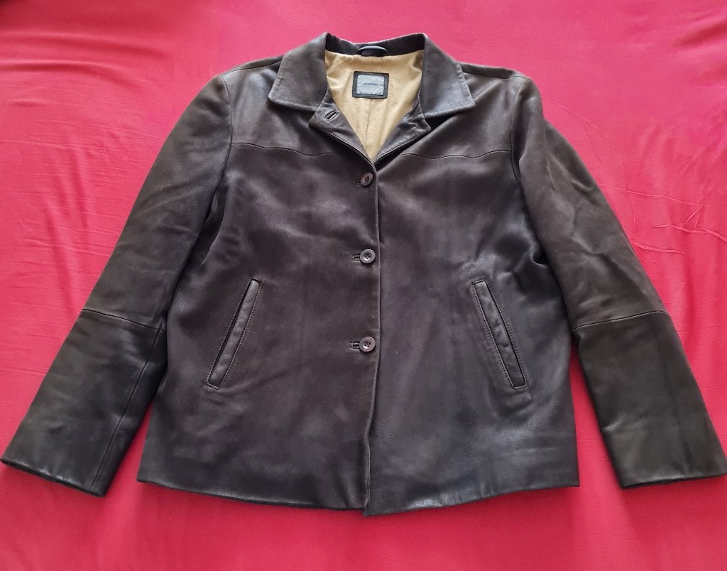 Nog zeer mooie, soepele leren vintage jas - maat 40, Maat 38/40 (M), Bruin, Ophalen of Verzenden, Zo goed als nieuw