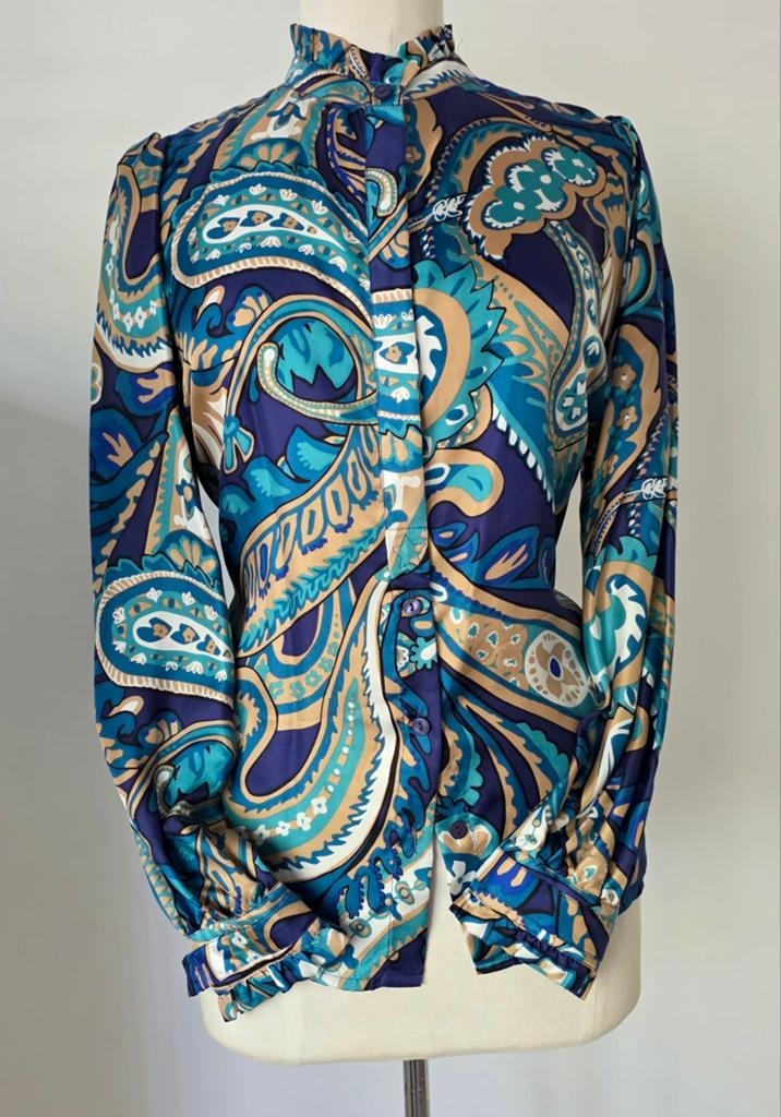 See by Chloé 100% zijde blouse 40/42, Pauw See by Chloé, Verzenden, Zo goed als nieuw, Blauw
