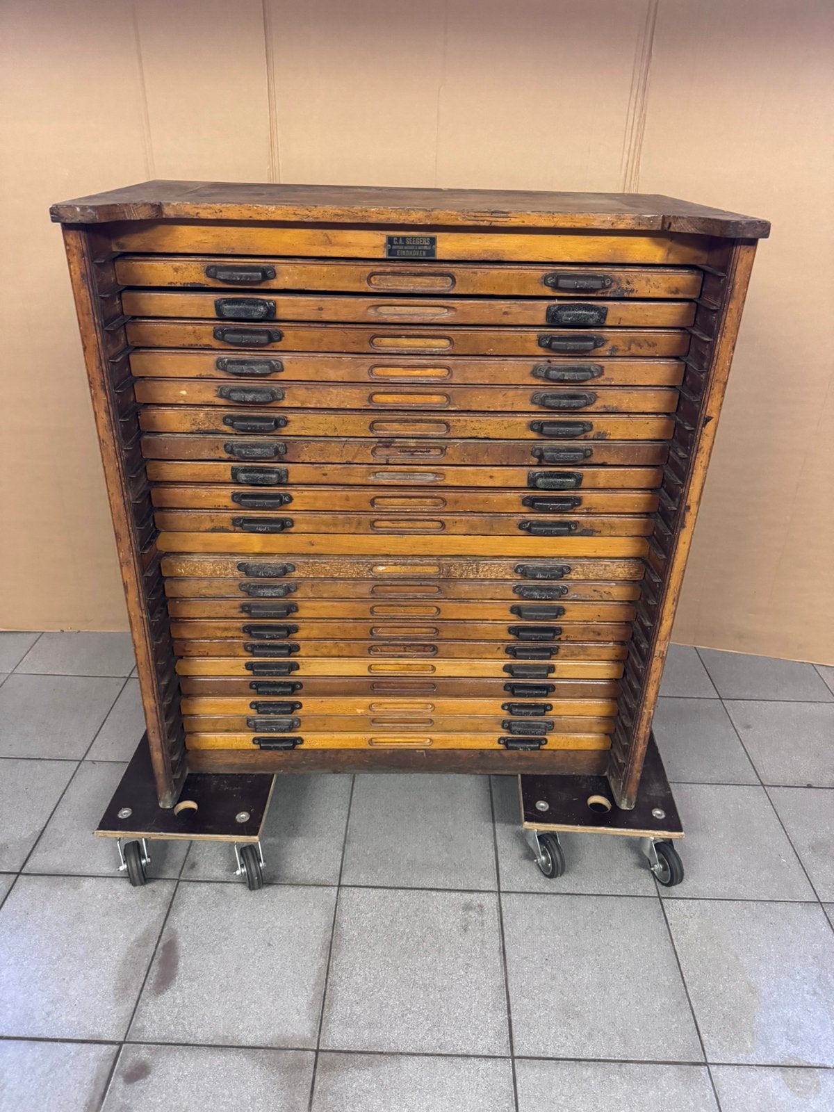 letterkast / zetbok / drukkerij kast, Antiek en Kunst, Curiosa en Brocante, Ophalen