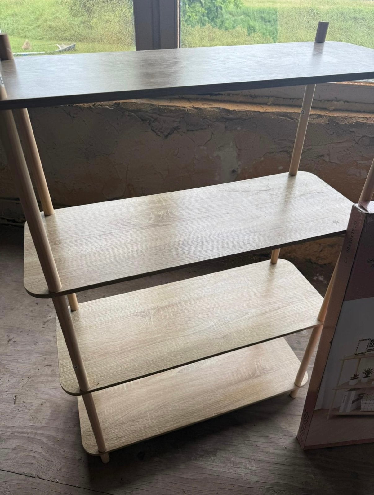 Opbergkast / Wandrek met 4 planken – Houtlook – Nette staat, Ophalen, 50 tot 100 cm, Zo goed als nieuw, Minder dan 100 cm