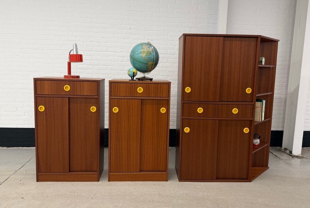 Vintage 3-delig wandmeubel Dycker, ., Ophalen of Verzenden, Minder dan 100 cm, 25 tot 50 cm