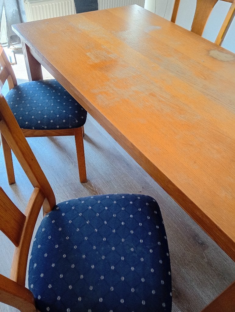 Tafel met stoelen, Huis en Inrichting, Tafels | Eettafels, Ophalen, Gebruikt, 50 tot 100 cm, Vier personen