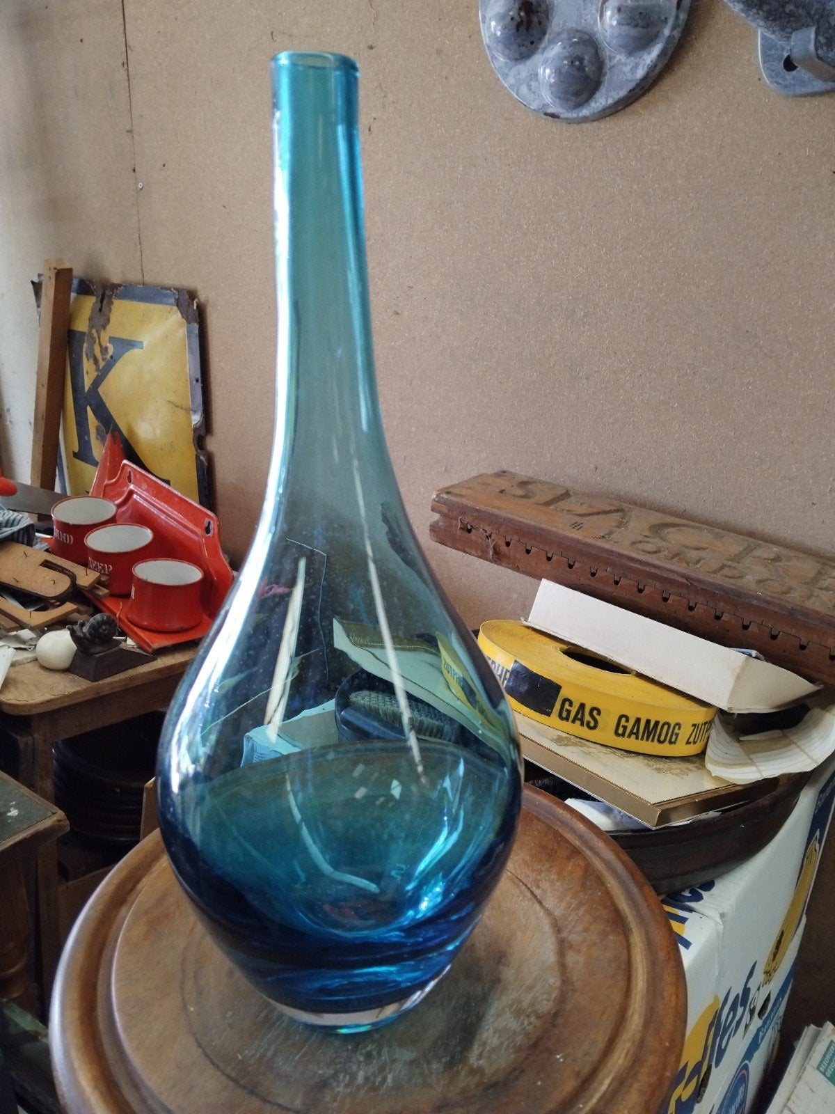 Mooie diepblauwe vaas hg 30 cm, Ophalen of Verzenden