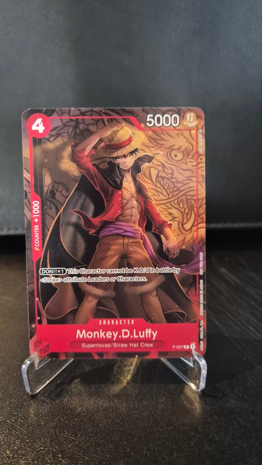 One Piece - Monkey D. Luffy P-007 Promo Kaart, Ophalen of Verzenden, Zo goed als nieuw, Losse kaart