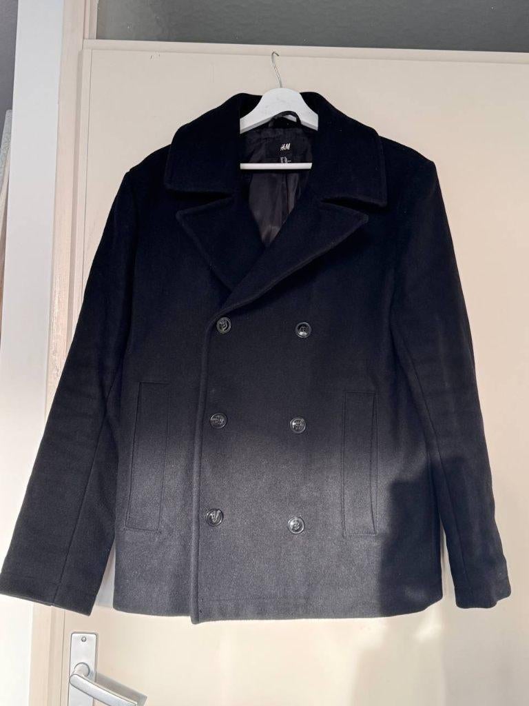 Men’s pea coat H&M, Maat 52/54 (L), Zwart, Ophalen of Verzenden, Zo goed als nieuw