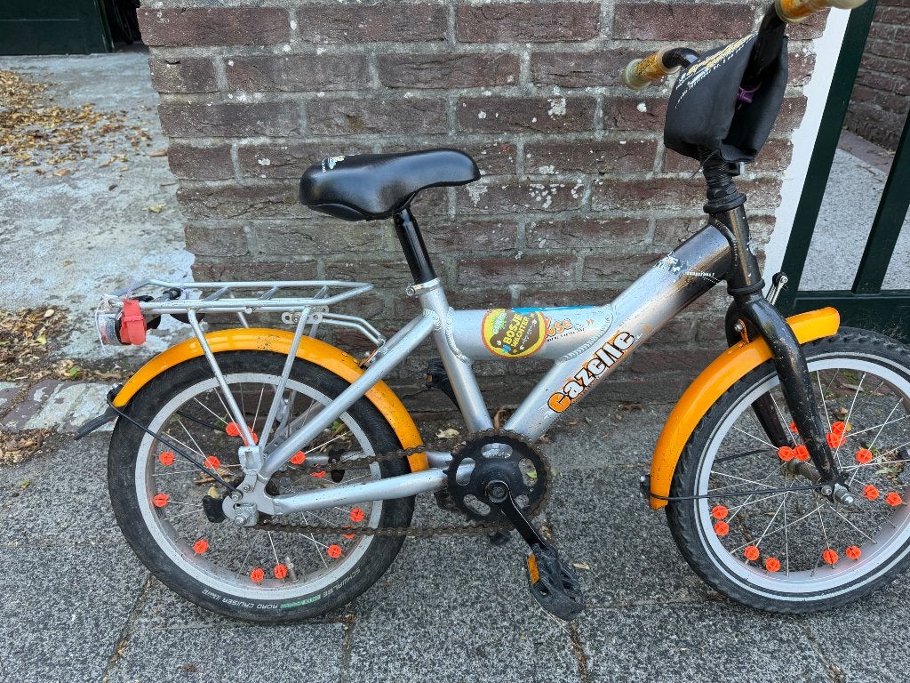 Gazelle kinderfiets 16 inch - Gebruikt, Ophalen, Terugtraprem, Zijwieltjes, Gebruikt