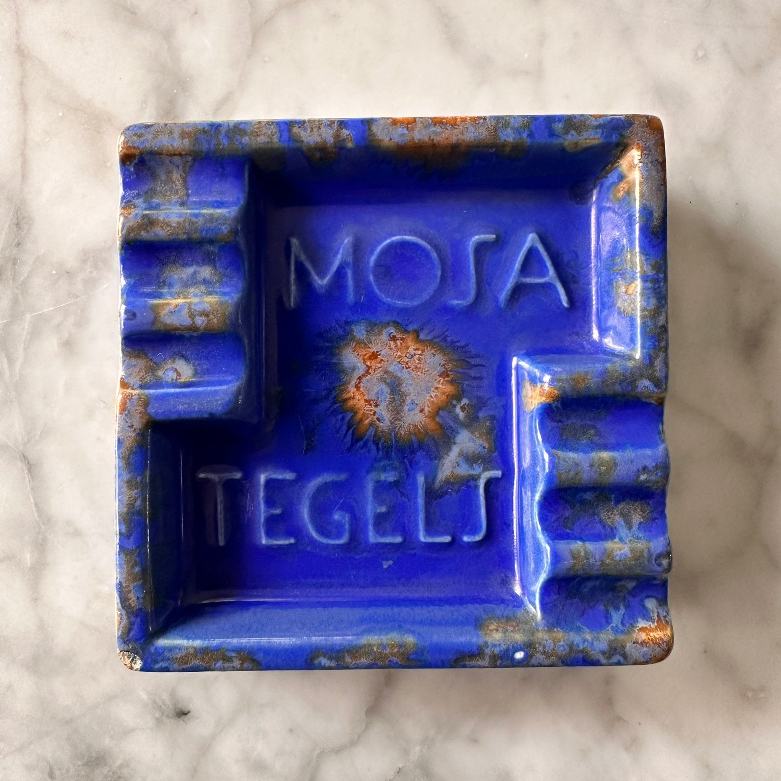 Asbak Mosa Tegels Reclame Blauw Vintage, Antiek en Kunst, Ophalen of Verzenden