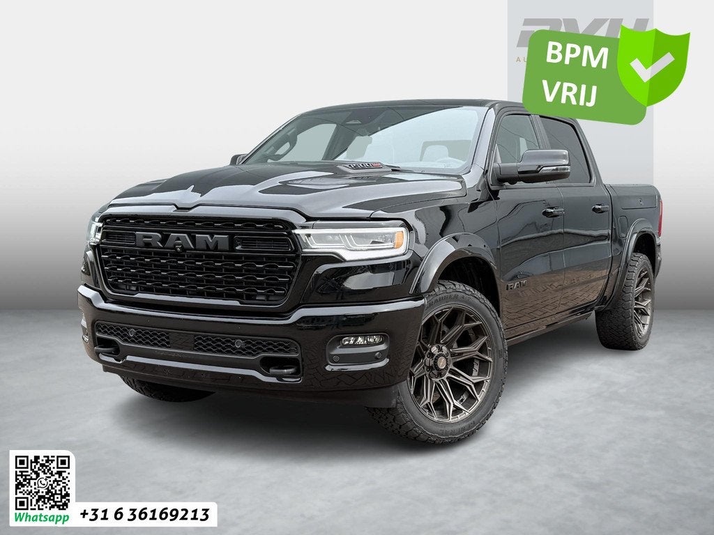 Dodge Ram 1500 3.0L SST H.O. 540PK Limited Night CrewCab 4x4, Auto's, Dodge, Gebruikt, 2993 cc, Zwart, Leder