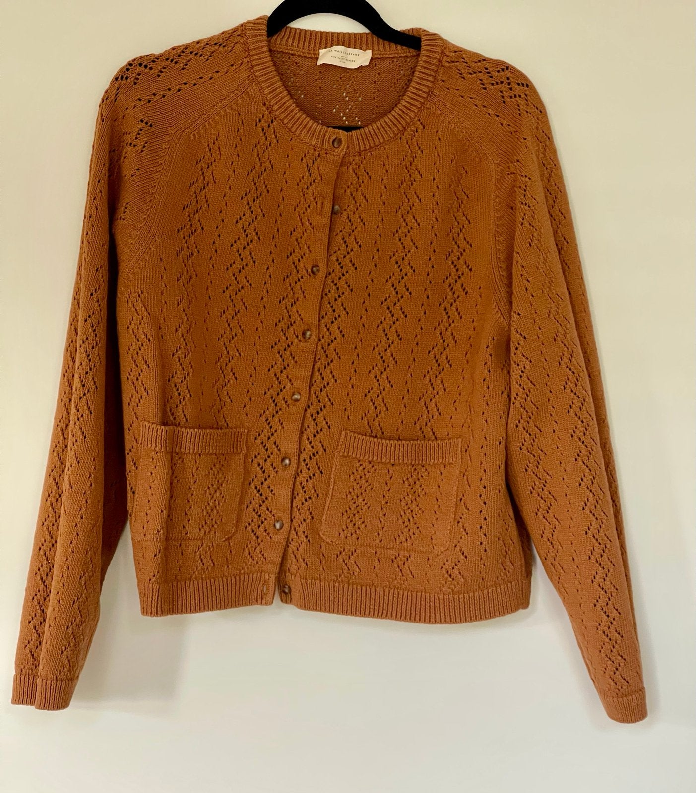 Sezane Jack vest, gebreid, 100% katoen, camel, maat XXXL, Ophalen of Verzenden, Gedragen, Maat 46/48 (XL) of groter, Bruin