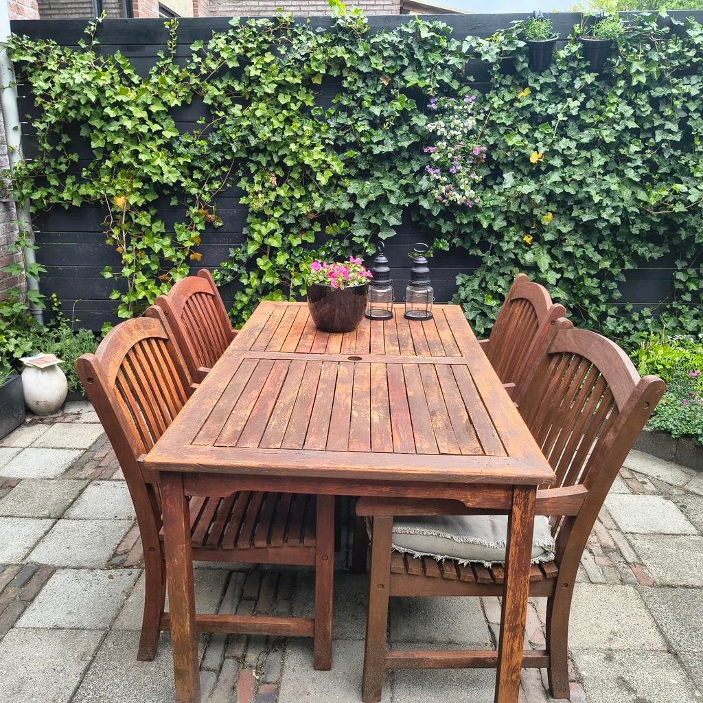 Teak houten tuinstoelen, Ophalen of Verzenden, Gebruikt, Teakhout