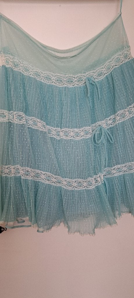 Tule blauwe onderrok, petticoat, met stipjes, Kleding | Dames, Rokken, Maat 38/40 (M), Blauw, Ophalen of Verzenden, Knielengte