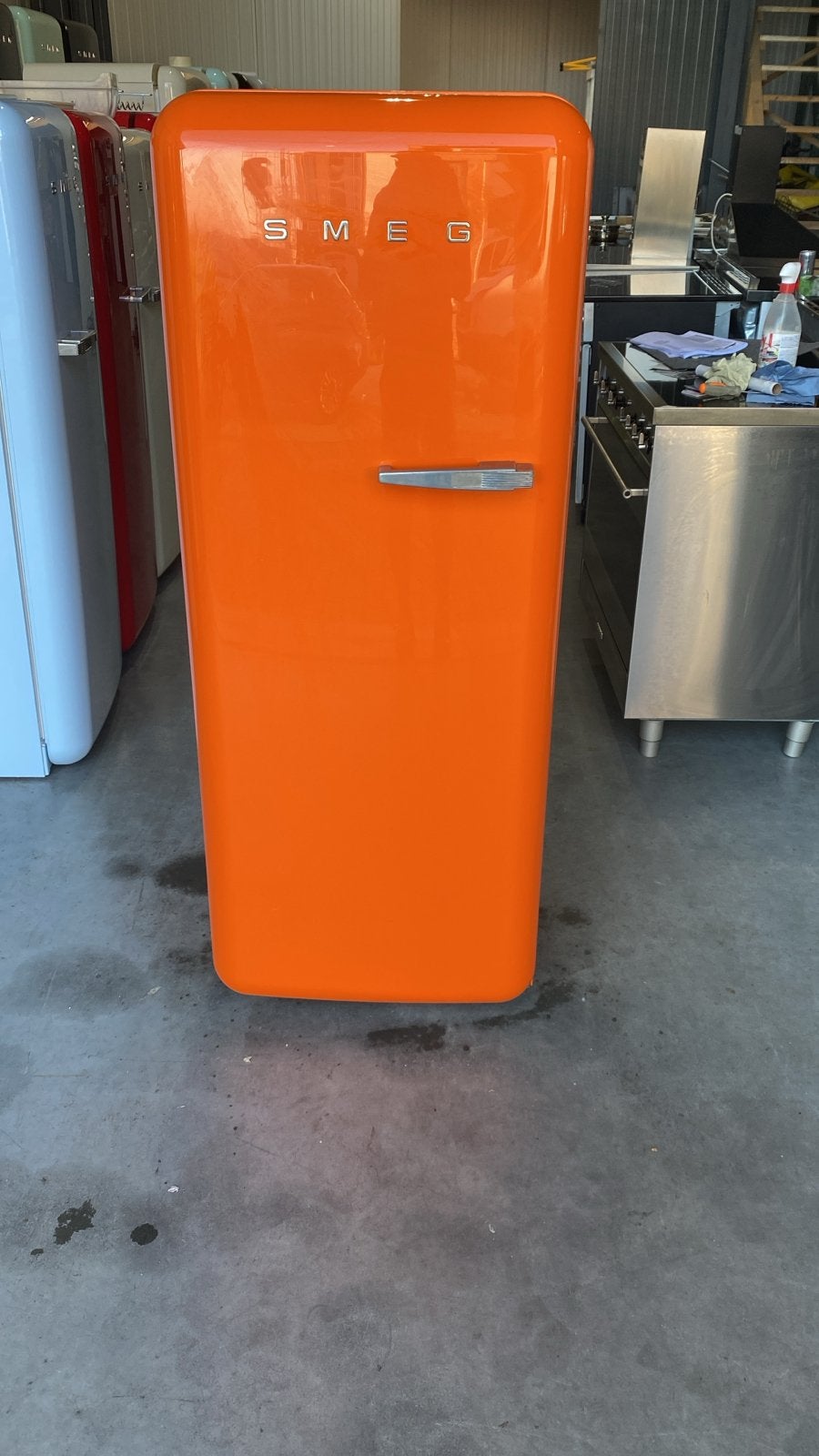 SMEG Koelkast Oranje - Retro Design, Zonder Vriesvak, 150 tot 200 liter, Bella, Ophalen of Verzenden, 140 tot 160 cm