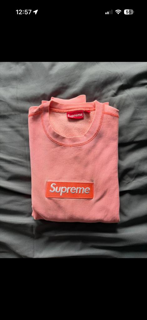 Supreme Box Logo Crewneck Roze Maat L, Verzenden, Gedragen, Maat 52/54 (L), Roze