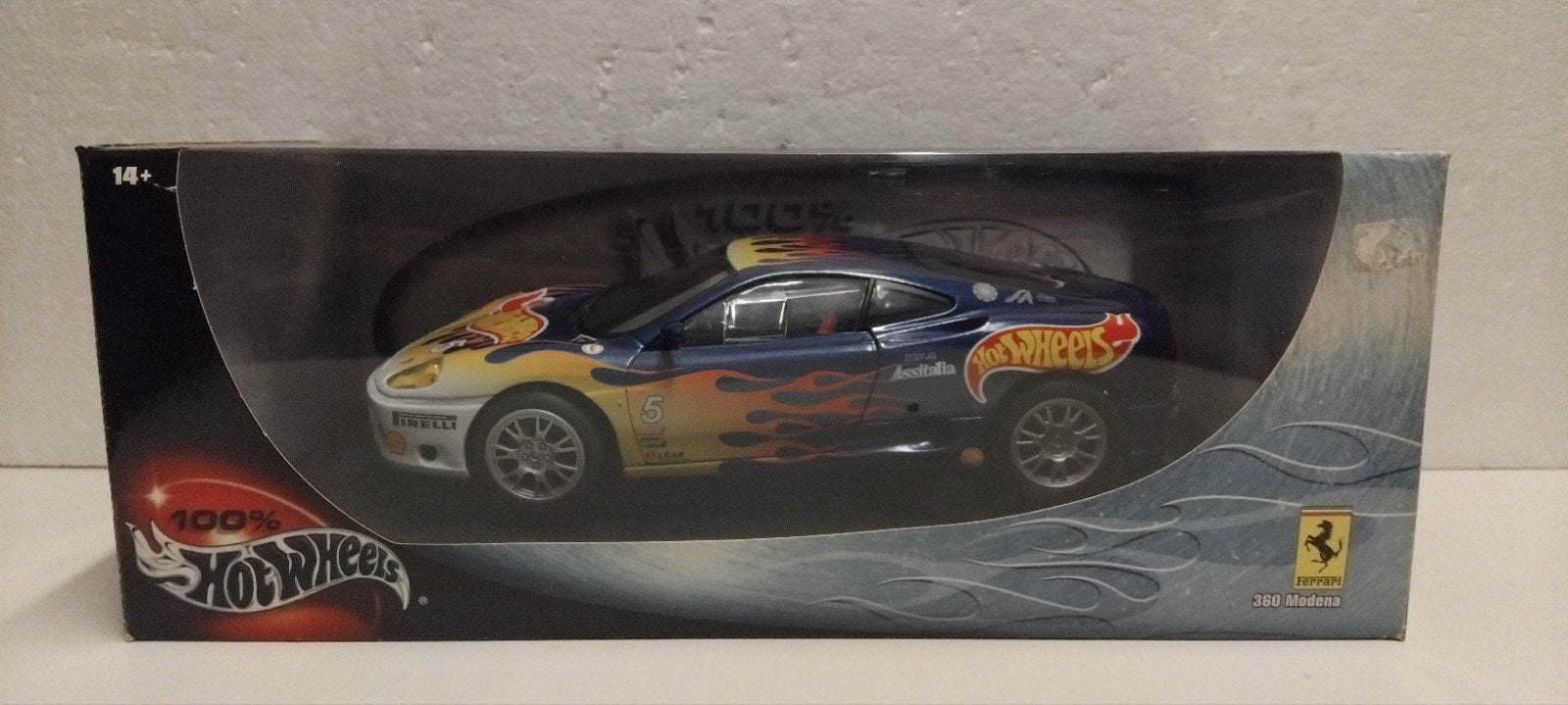 Ferrari 360 Modena Special Flame blue Hot Wheels 1:18 KRD, Ophalen of Verzenden, Zo goed als nieuw, Auto, Hot Wheels