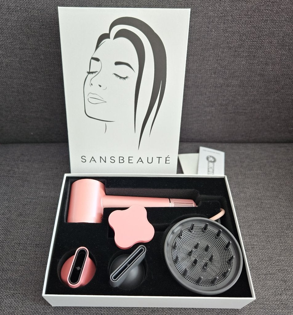 Sansbeauté High Speed Föhn met diffuser -in zeer nette staat, Ophalen of Verzenden, Gebruikt, Föhn of Haardroger