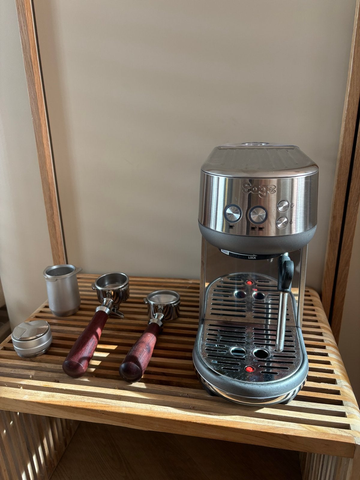Sage Bambino espressomachine met extra's, Ophalen, Afneembaar waterreservoir, Espresso apparaat, Gemalen koffie