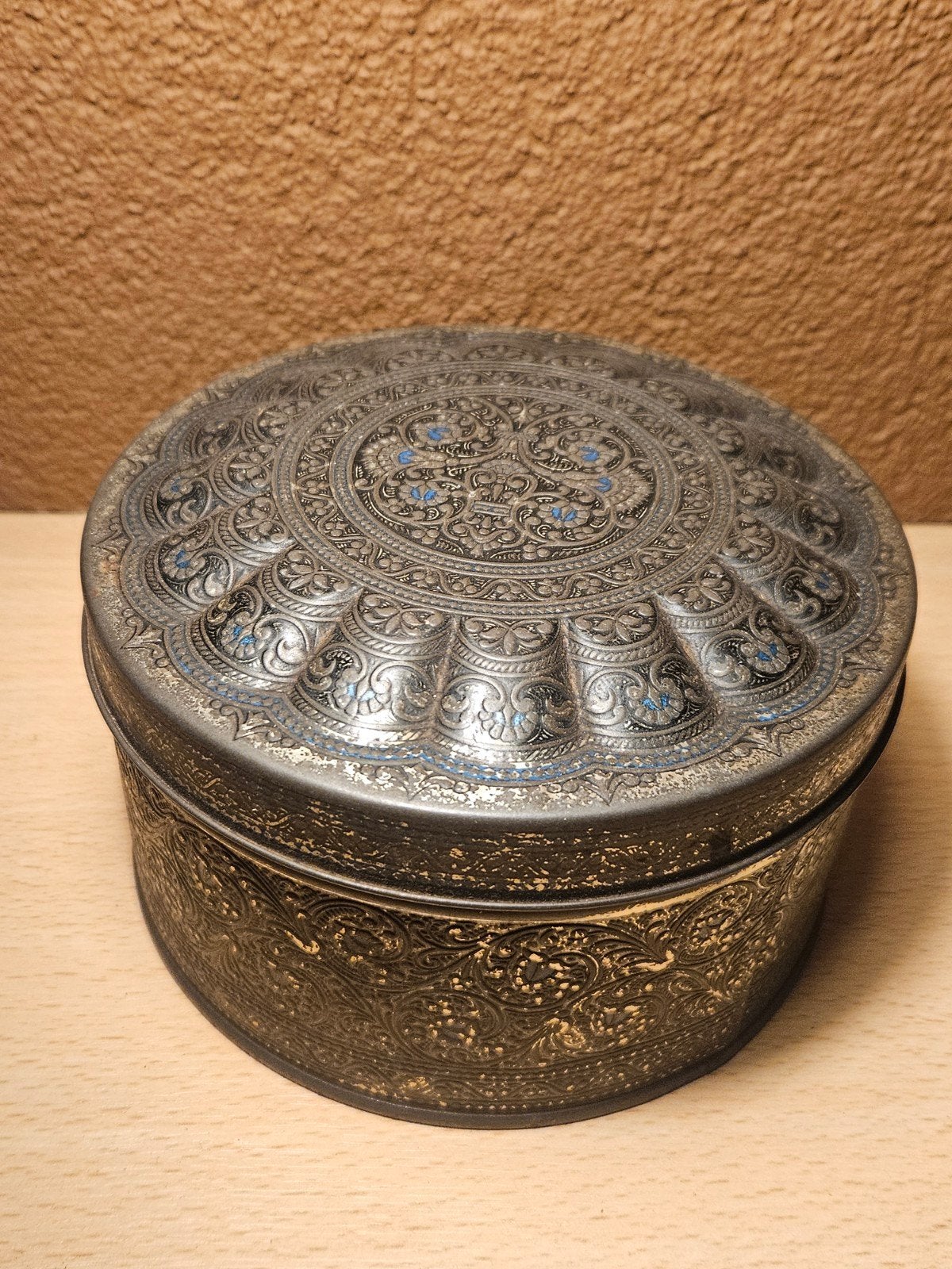 Vintage De Gruyter Koekblik met Oosters Tafereel, Verzamelen, Ophalen of Verzenden, Gebruikt, Koek(jes), Overige merken