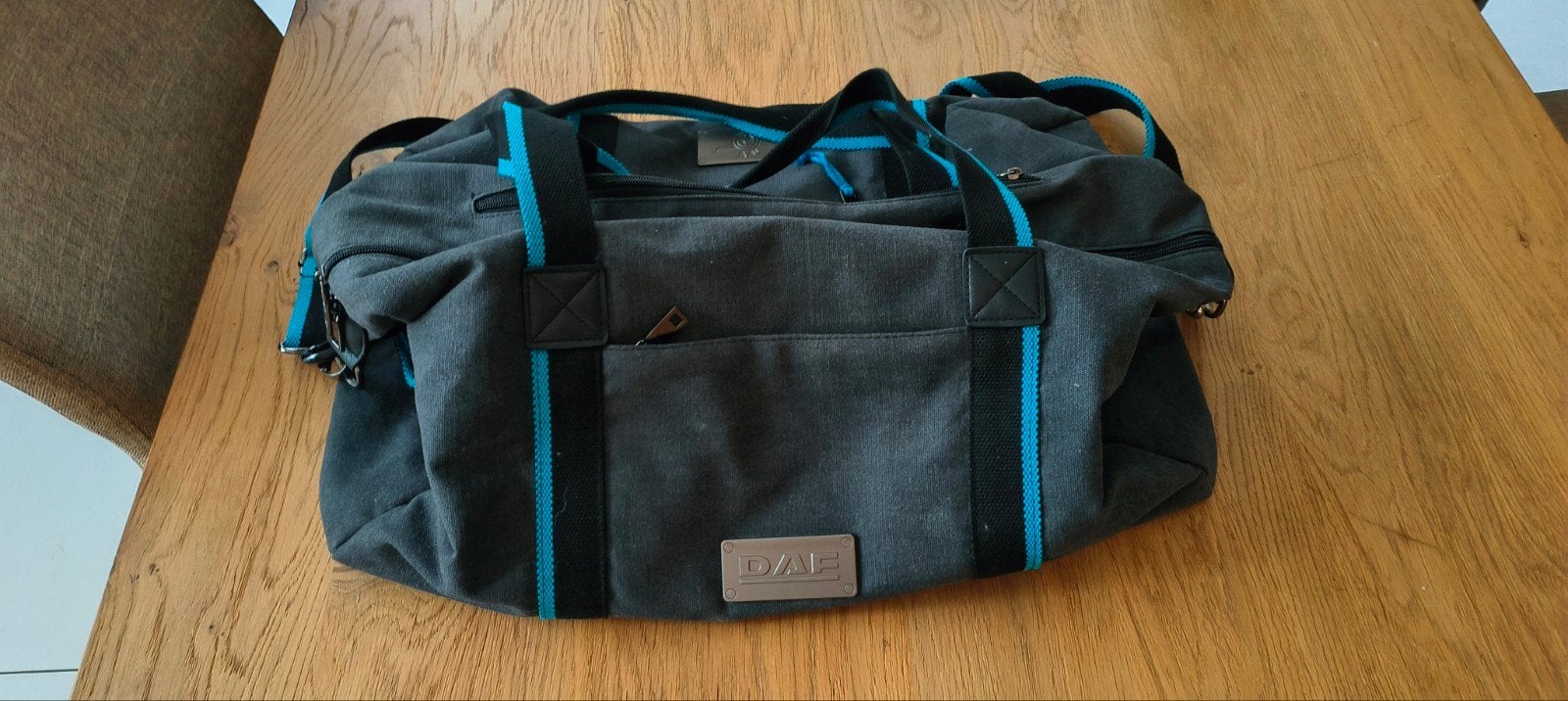 DAF Reistas / Sporttas - Zwart met Blauwe accenten, Nieuw, Ophalen of Verzenden, 60 tot 80 cm, 35 tot 55 cm