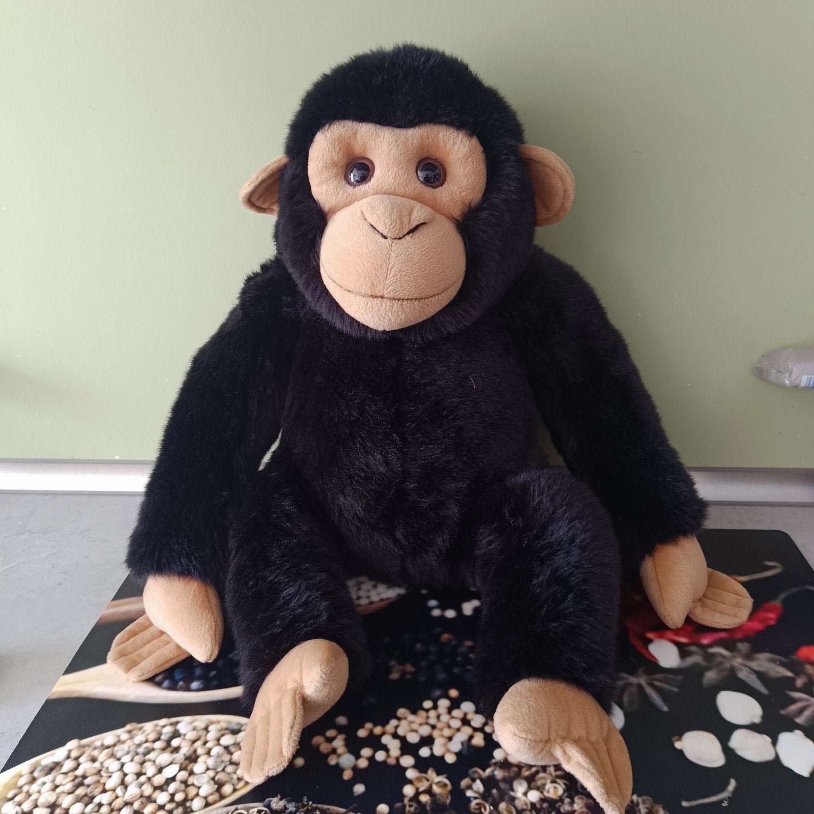 Aap / chimpansee knuffel - 60 cm, Kinderen en Baby's, Speelgoed | Knuffels en Pluche, Ophalen, Zwart, Zo goed als nieuw, Middelgroot (20 tot 80 cm)