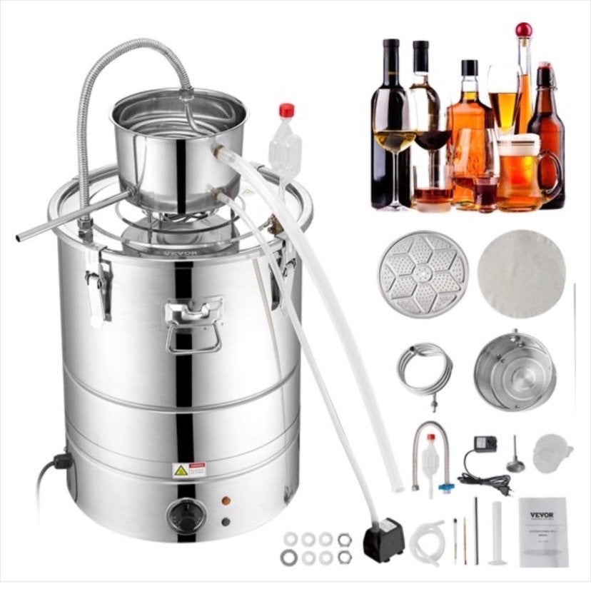 Vevor 30L Roestvrijstalen Distilleerderij Alcohol Water Dist, Ophalen, Nieuw