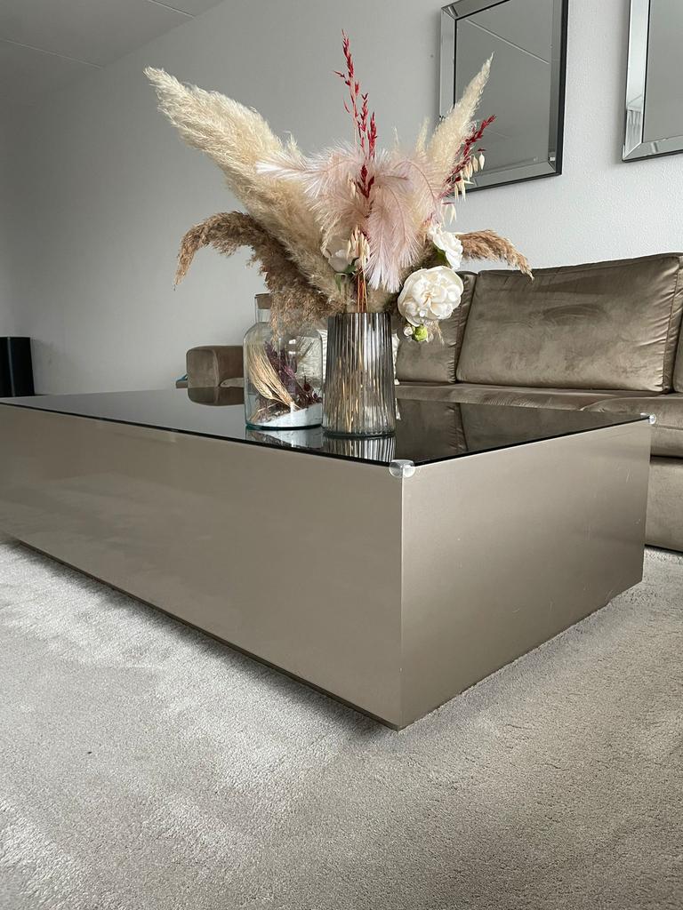 Moderne salontafel L150 x B80 – Strak design, Ophalen, 100 tot 150 cm, Zo goed als nieuw, Minder dan 50 cm