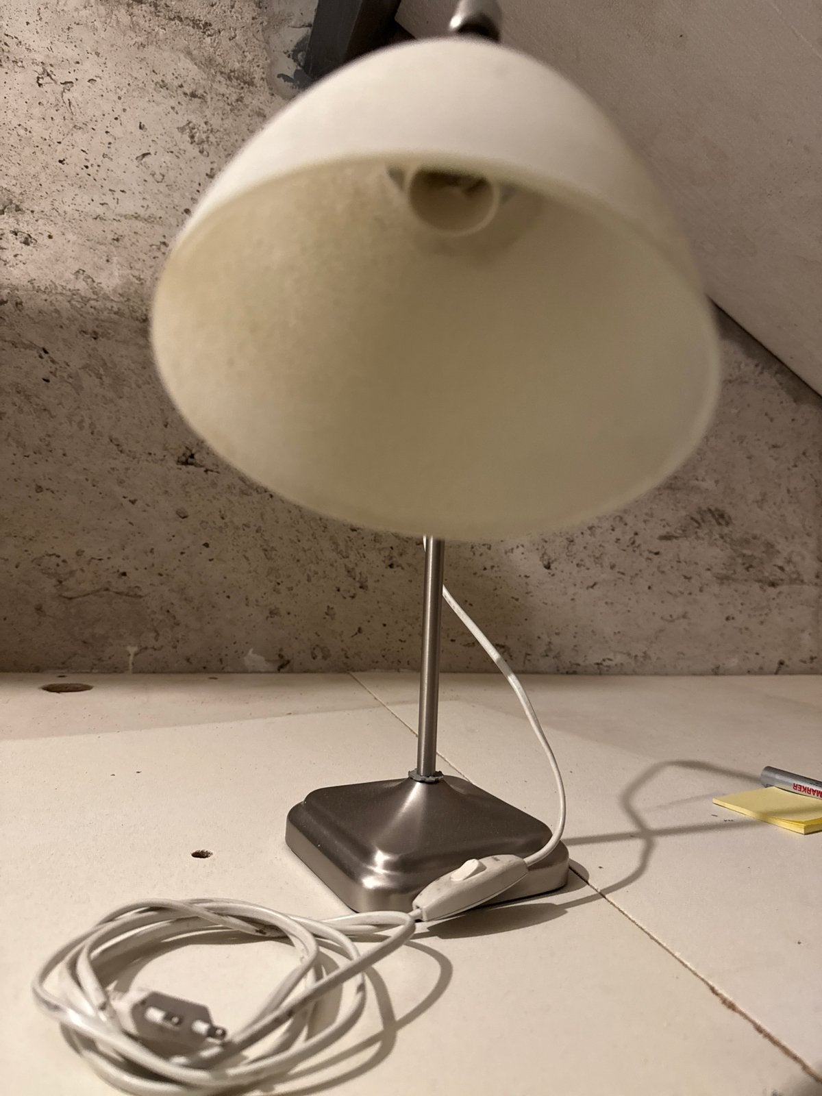 Verstelbare Bureaulamp met Melkglas Kap, Gebruikt, Overige merken, Metaal, Modern