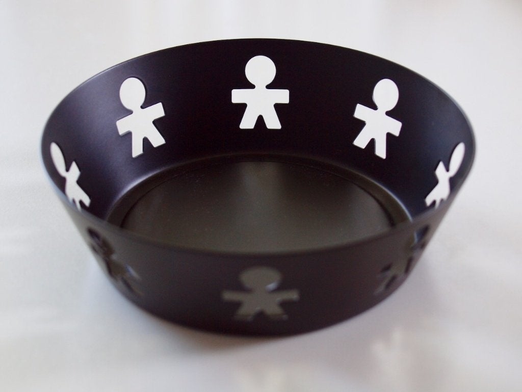 Alessi Girotondo fruitschaal King Kong zwart, Mand, Rond, Ophalen of Verzenden, Zo goed als nieuw