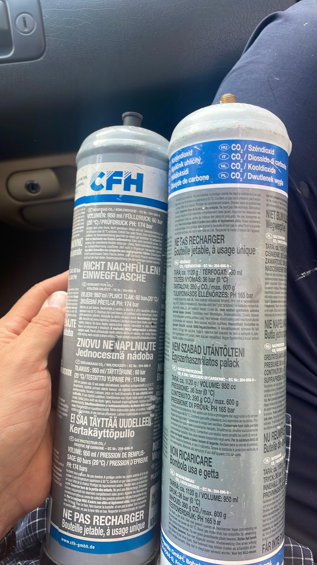 Co2 / kooldioxide beschermgas wegwerpfles 1L, Ophalen, Minder dan 150 ampère, -, -